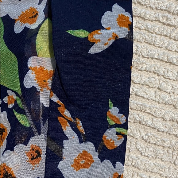 No label kimono.  one size.  Navy, white, green and orange. EUC - Picture 2 of 2